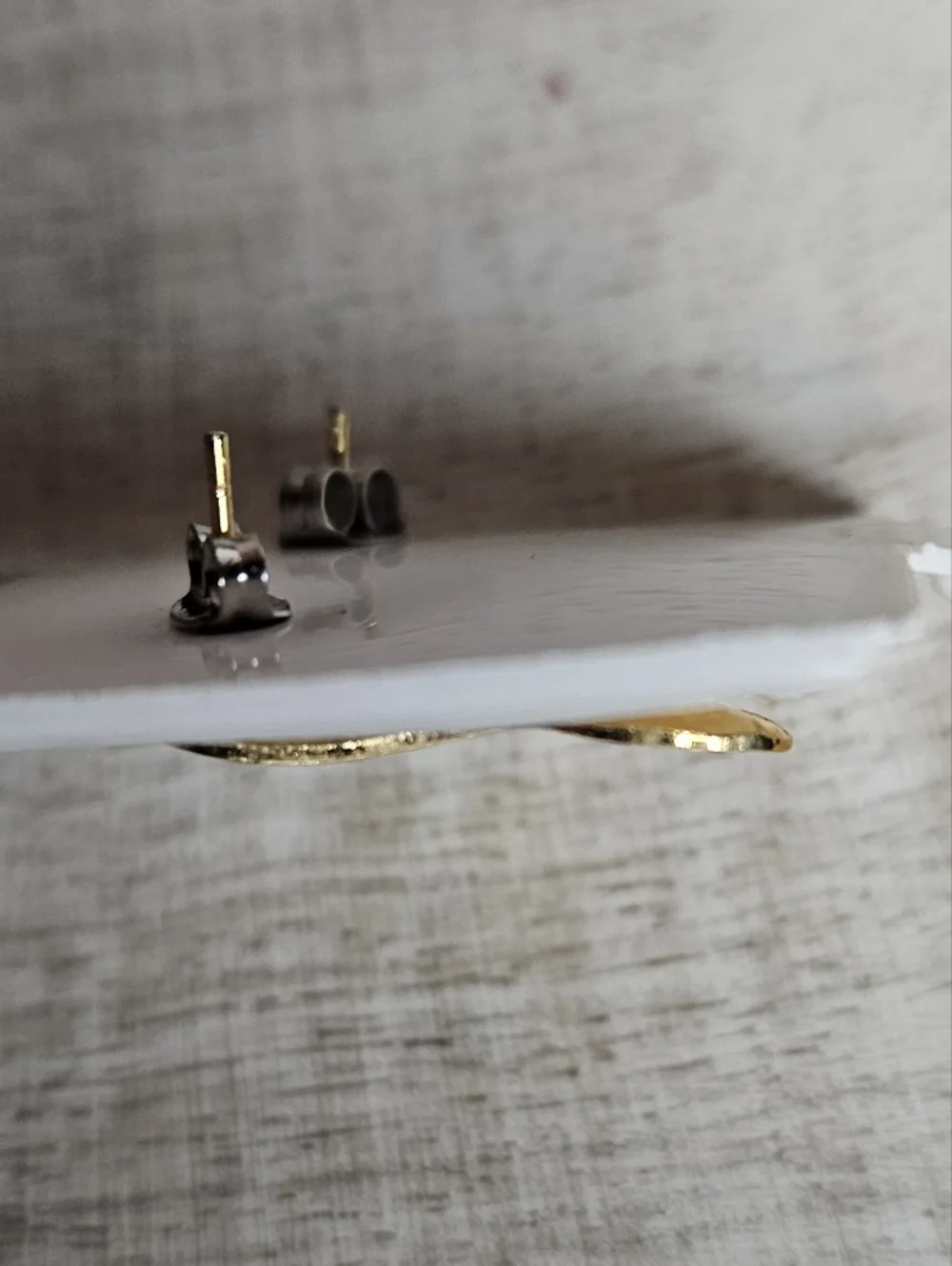 Vintage Golden Key Gold Spoon Stud Earrings – Surgical Steel Posts NWT - Picture 4 of 10